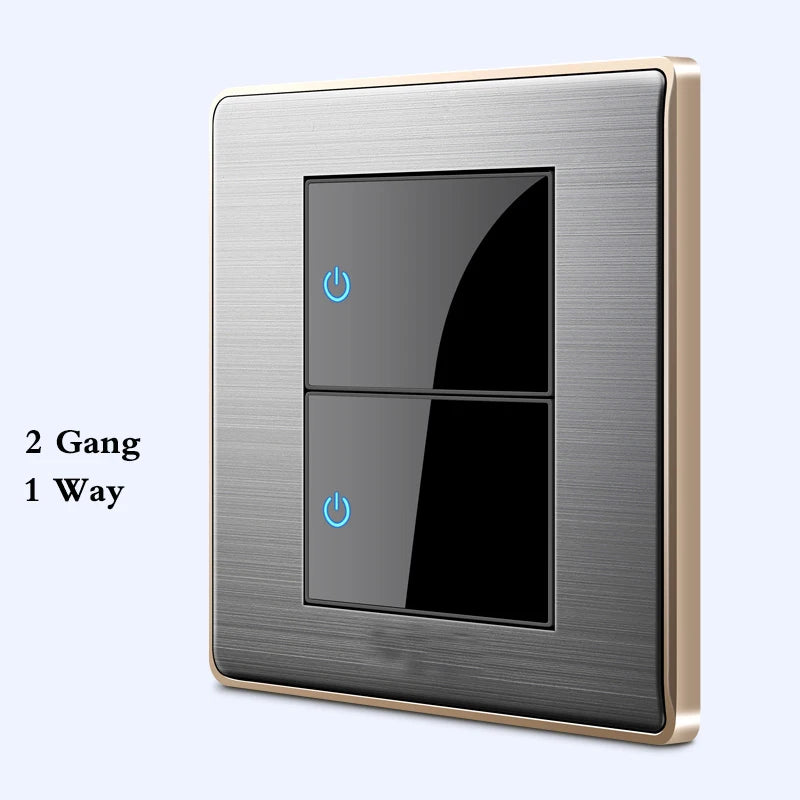 Interruptor LED 1-4 Gang BIHU 1/2 Vía Acero Inoxidable