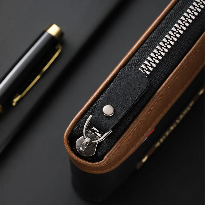 Cartera Retro Hombre Triple Pliegue CEXIKA con Bolsillo Oculto