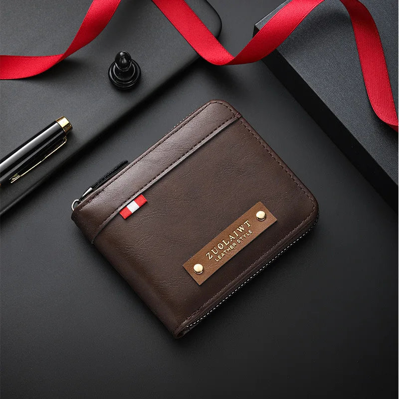Cartera Retro Hombre Triple Pliegue CEXIKA con Bolsillo Oculto