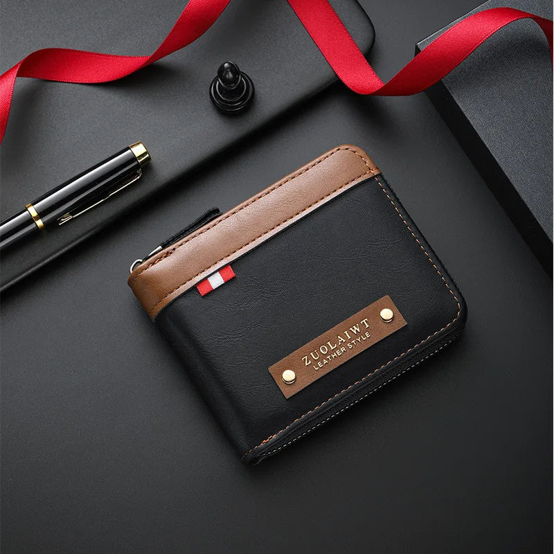 Cartera Retro Hombre Triple Pliegue CEXIKA con Bolsillo Oculto