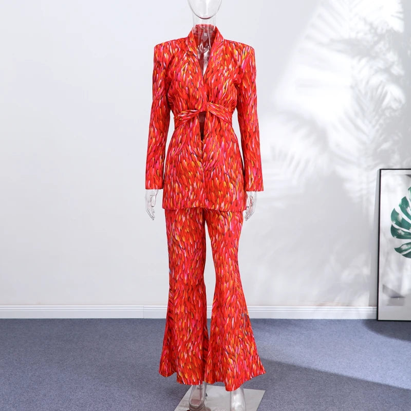 Conjunto Floral Primavera Mujer: Blazer y Pantalones Anchos - Corporación Turística