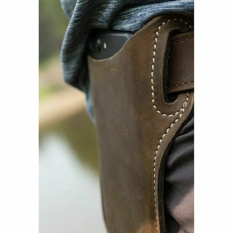 Riñonera de Cuero PU para Hombre - Billetera Móvil para Correr y Viajar