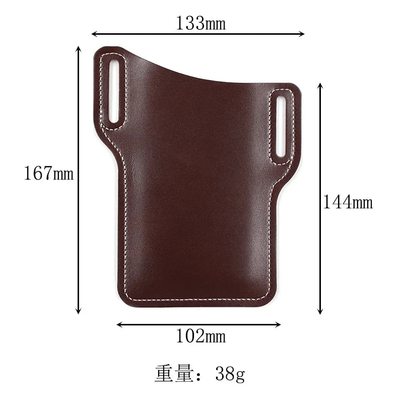Riñonera de Cuero PU para Hombre - Billetera Móvil para Correr y Viajar