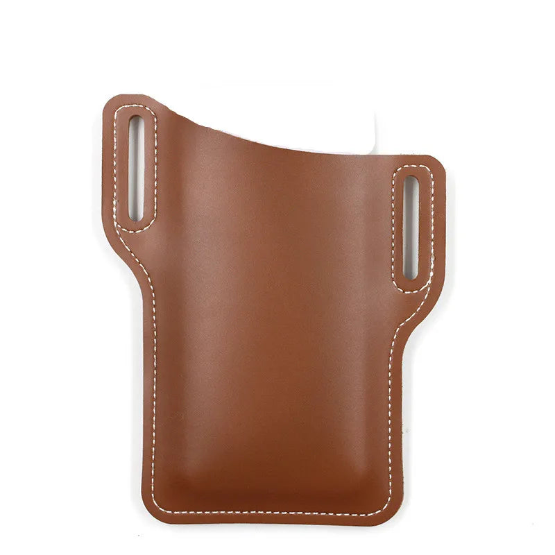 Riñonera de Cuero PU para Hombre - Billetera Móvil para Correr y Viajar