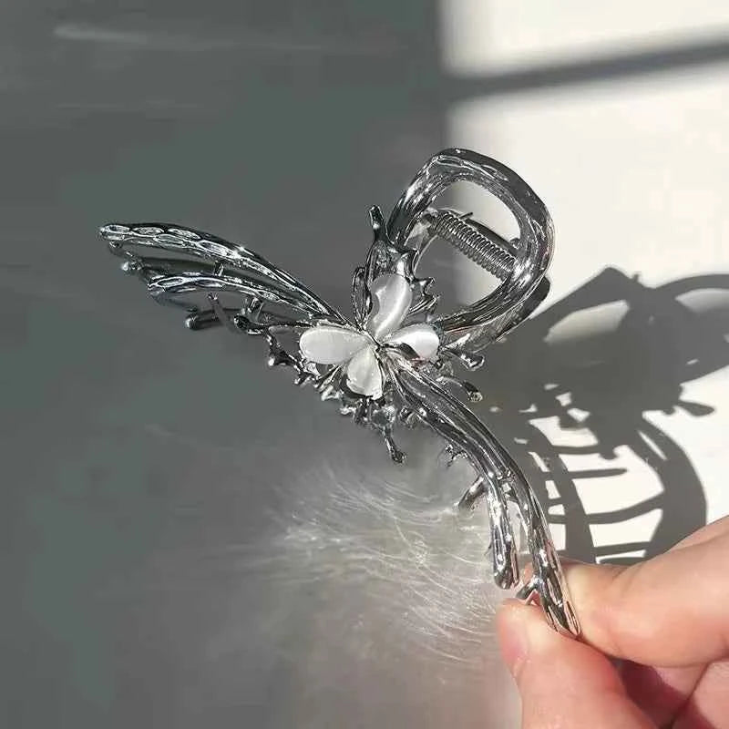 Pinza Araña Gótica Perla Metal Calado Mujer Accesorio Tiburón