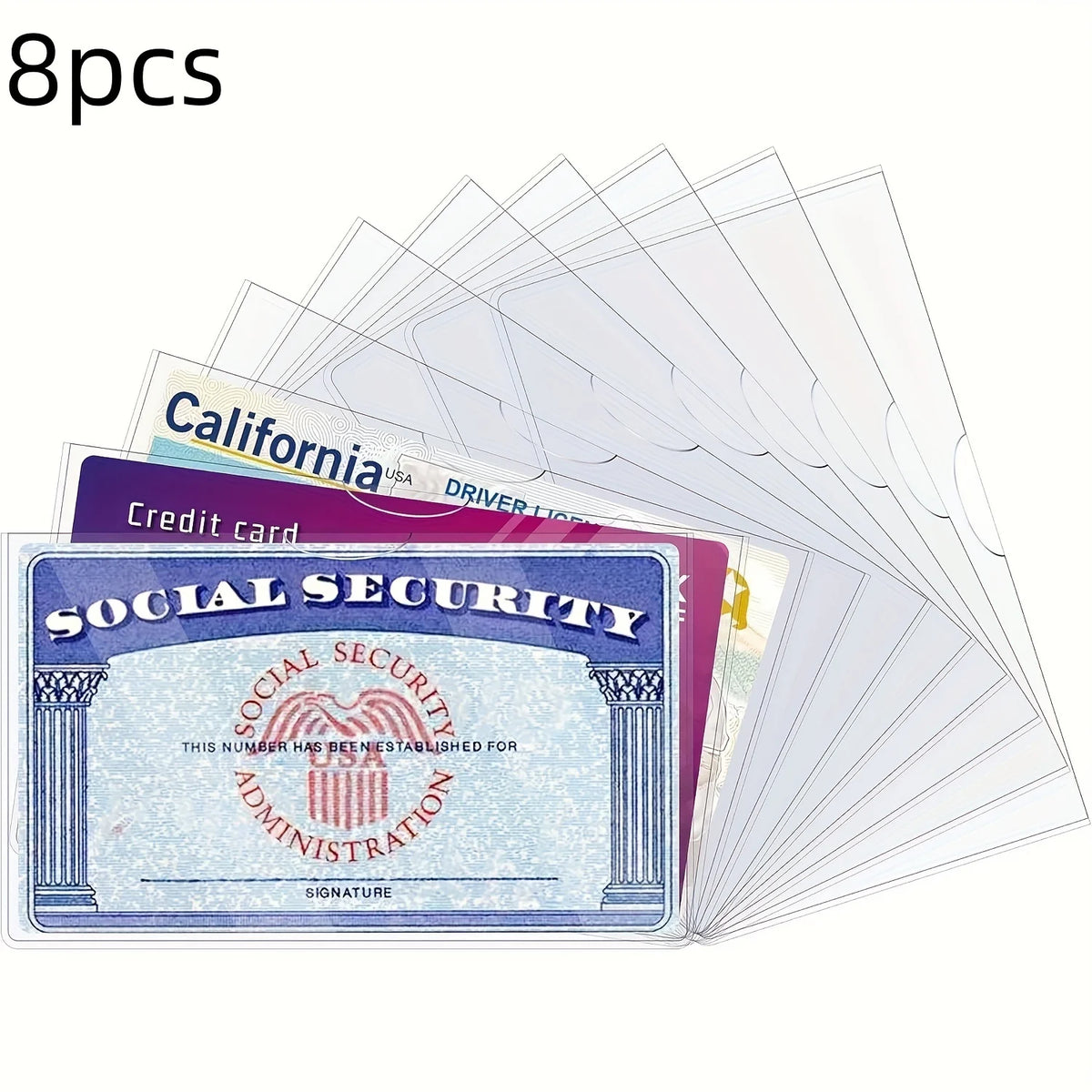8 Piezas Fundas Protectoras PVC Tarjetas | Seguridad, Crédito