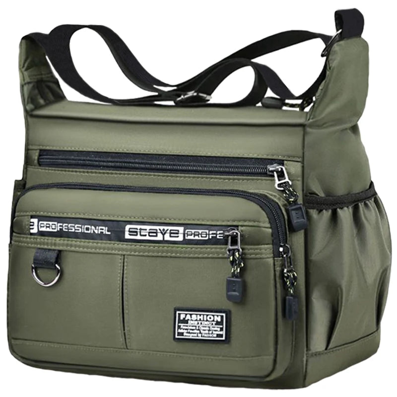 Bolso Bandolera Hombre Nylon Multicapa para Viajes de Negocios