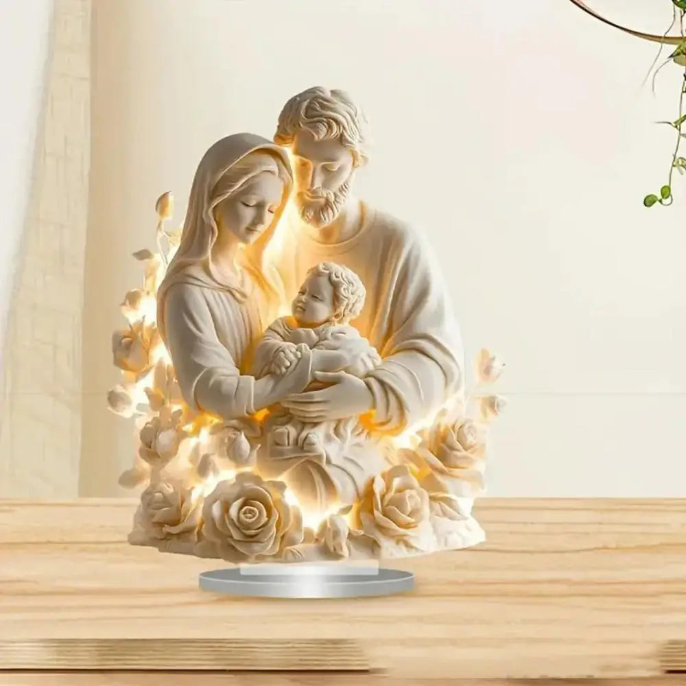 Decoración Nacimiento Jesús: Centro Mesa Navidad Acrílico Brillante