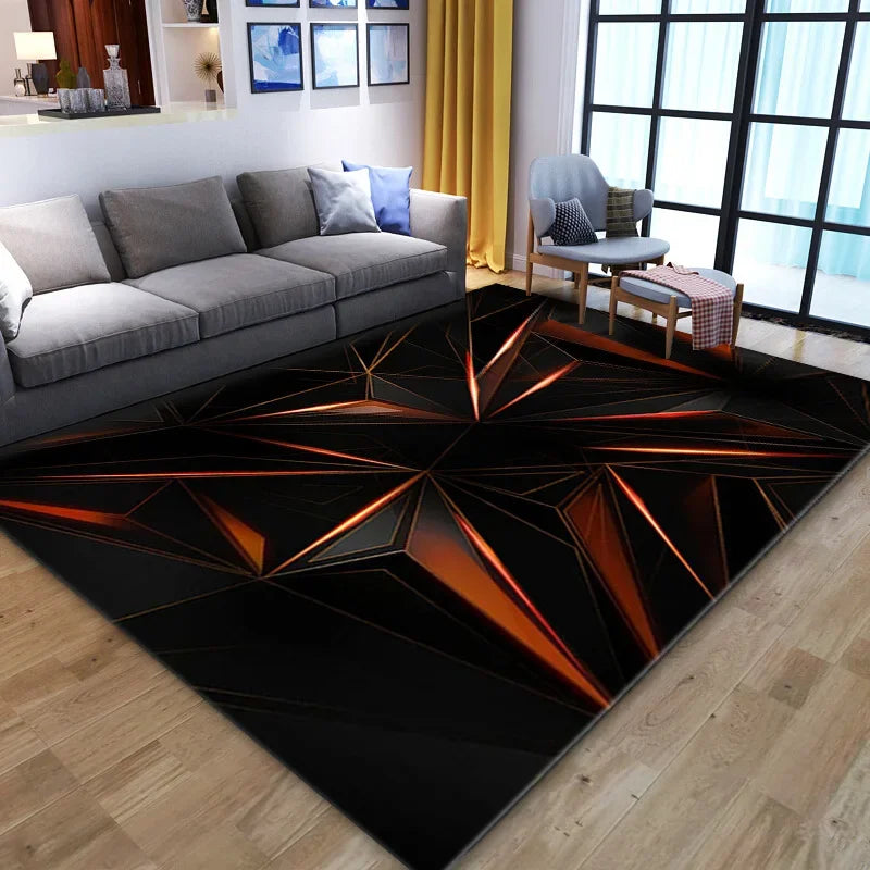Alfombra Ilusión Óptica 3D Geometría | Antideslizante y Suave