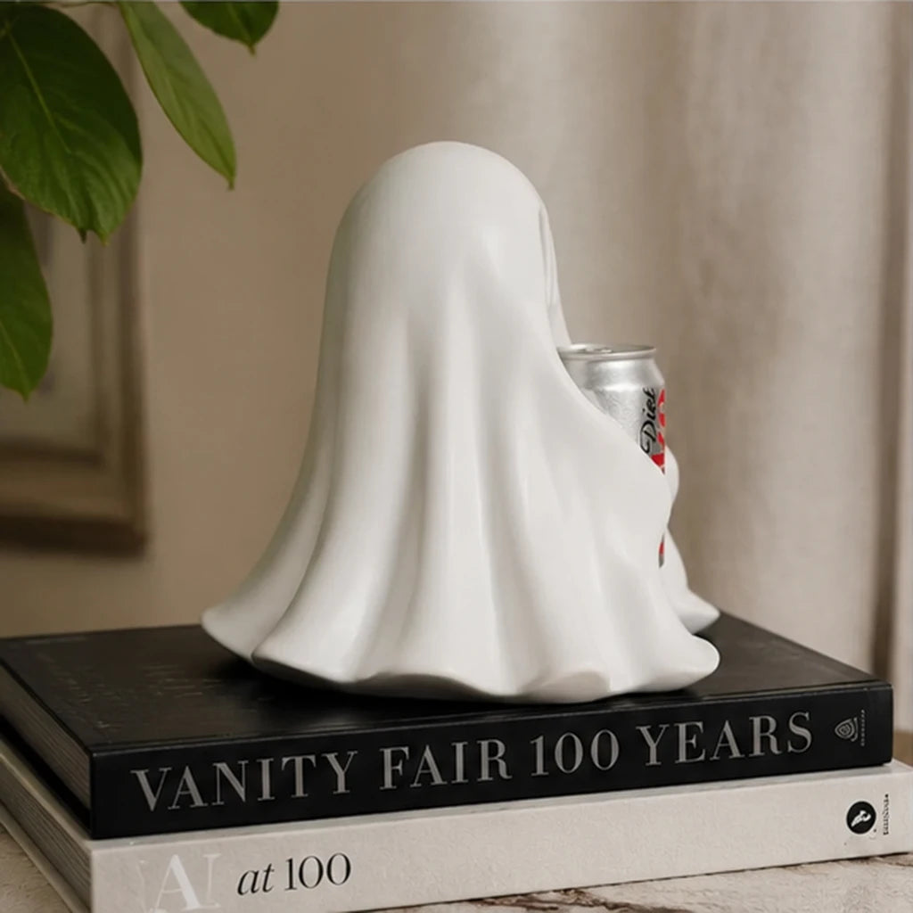 Divertida estatua de fantasma en resina de 20 cm, decoración cómica para hogar, diseñada por Corporación Turística.