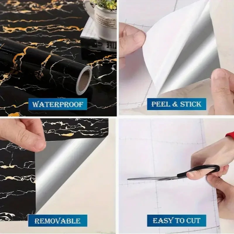 Pegatina Pared PVC 40cm Marmol Autoadhesiva Impermeable