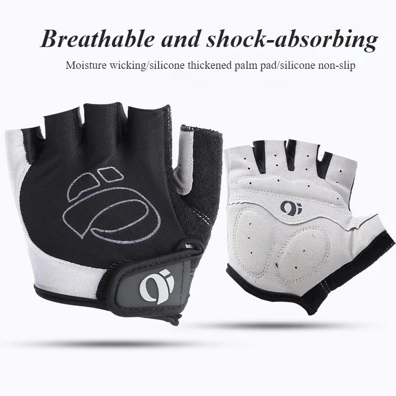 Guantes Ciclismo Medio Dedo: Silicona Antideslizante, Verano (Gris, Rojo, Azul) - Corporación Turística