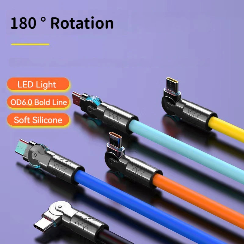 Cargador USB-C 120W Silicona 180° Giratorio | Carga Rápida