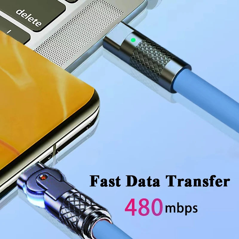 Cargador USB-C 120W Silicona 180° Giratorio | Carga Rápida