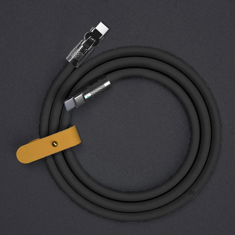 Cargador USB-C 120W Silicona 180° Giratorio | Carga Rápida