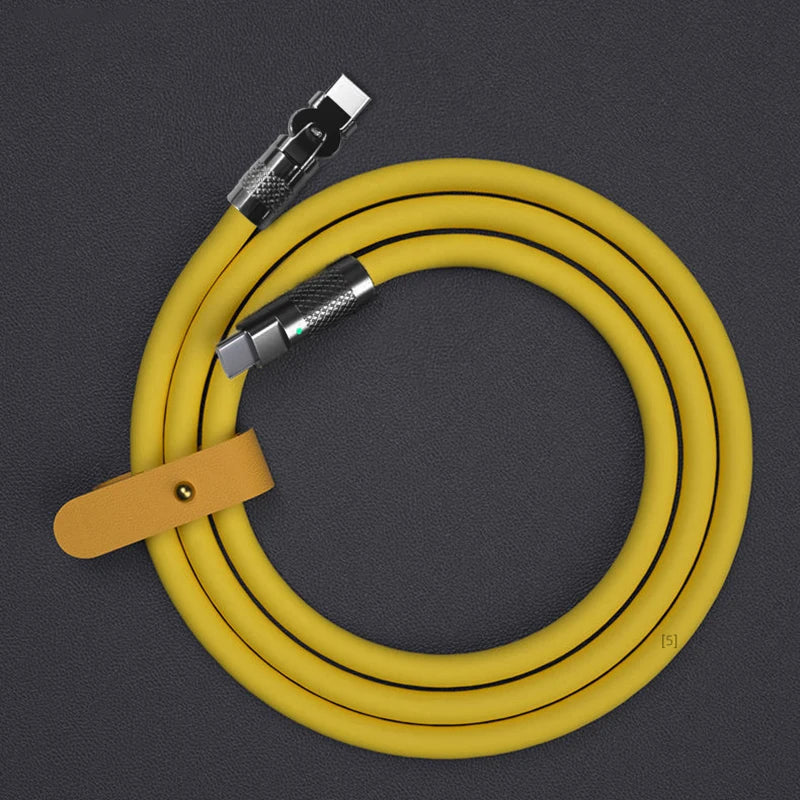 Cargador USB-C 120W Silicona 180° Giratorio | Carga Rápida