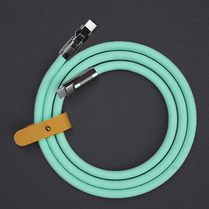 Cargador USB-C 120W Silicona 180° Giratorio | Carga Rápida