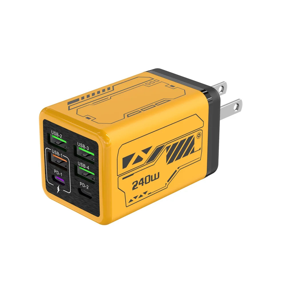 Cargador 6 en 1 240W USB-C PD: iPhone, Samsung, Xiaomi | Carga Rápida - Corporación Turística