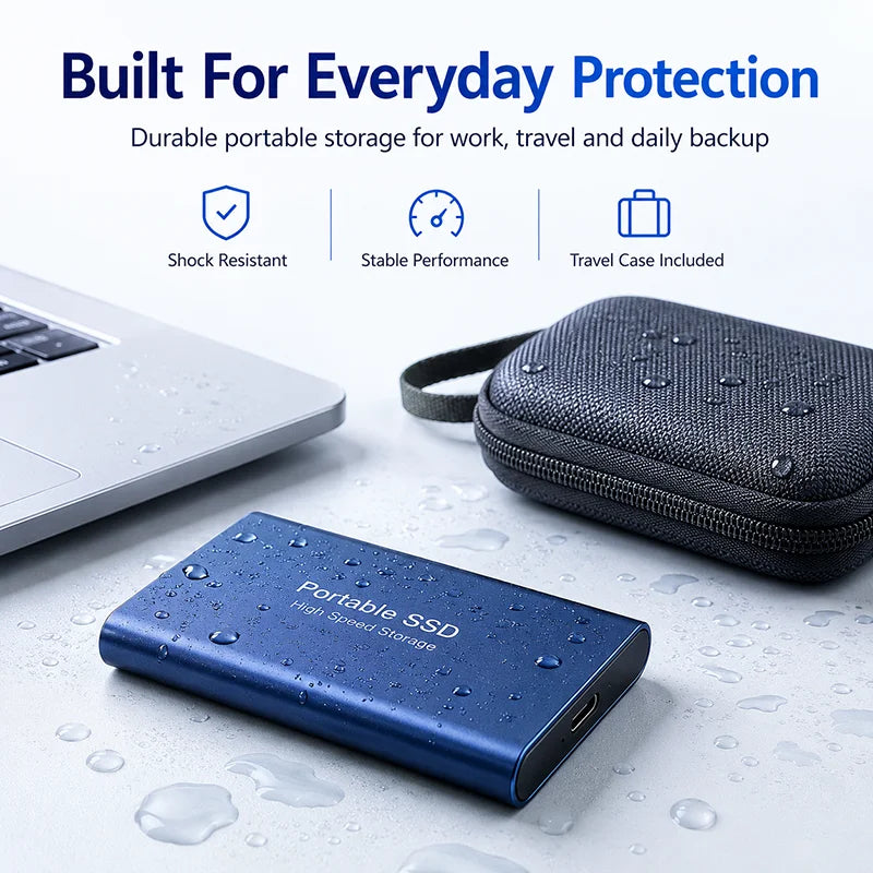 SSD Portátil 1TB/2TB USB 3.1 - Almacenamiento Móvil Rápido