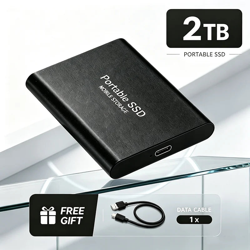 SSD Portátil 1TB/2TB USB 3.1 - Almacenamiento Móvil Rápido