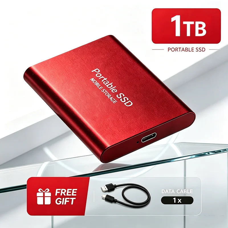 SSD Portátil 1TB/2TB USB 3.1 - Almacenamiento Móvil Rápido
