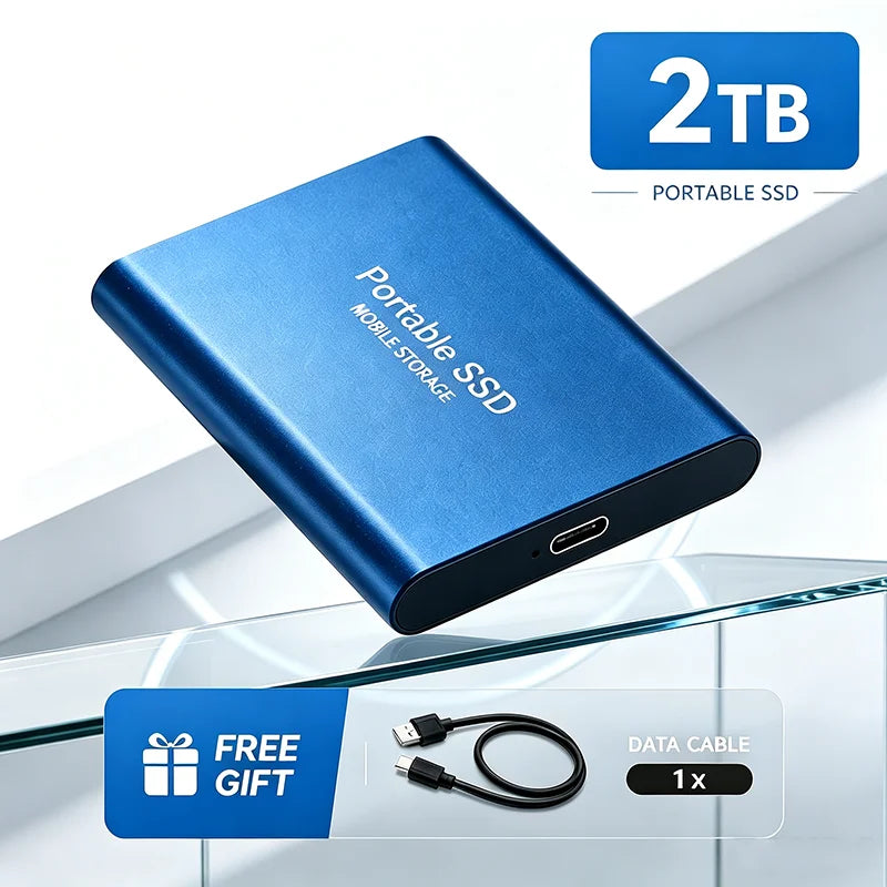 SSD Portátil 1TB/2TB USB 3.1 - Almacenamiento Móvil Rápido