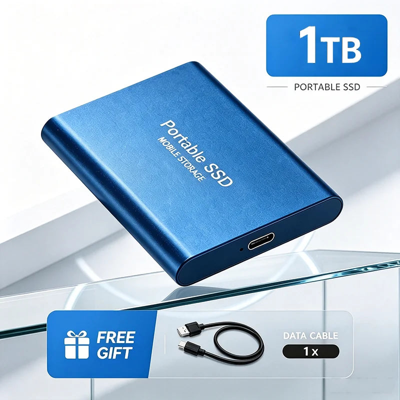 SSD Portátil 1TB/2TB USB 3.1 - Almacenamiento Móvil Rápido