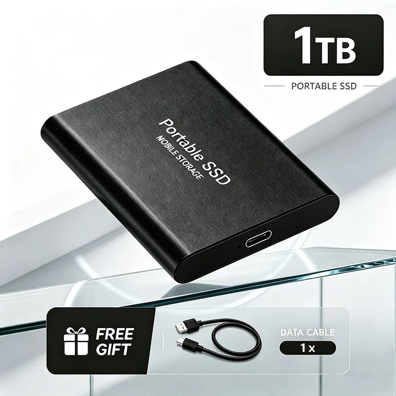 SSD Portátil 1TB/2TB USB 3.1 - Almacenamiento Móvil Rápido