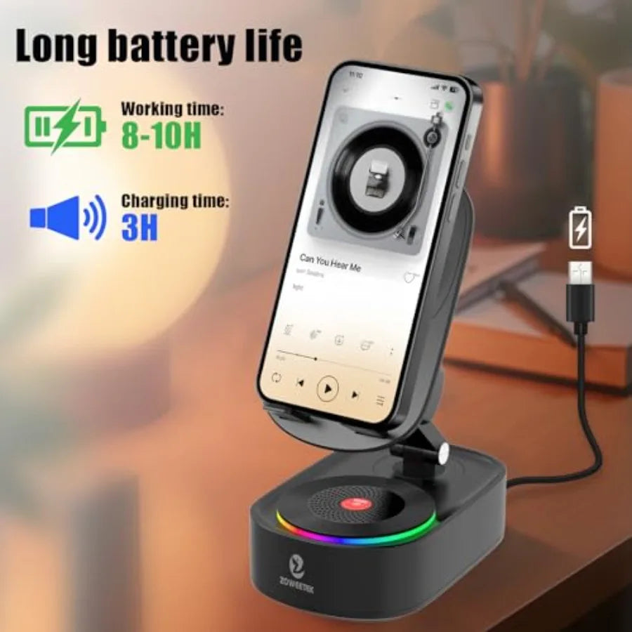Altavoz Bluetooth 5 en 1: Soporte Móvil, Luz Ambiental, 8h