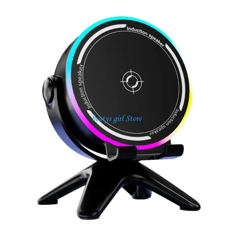 Altavoz C7AB Bluetooth 5.3 con Luces RGB y Soporte Móvil