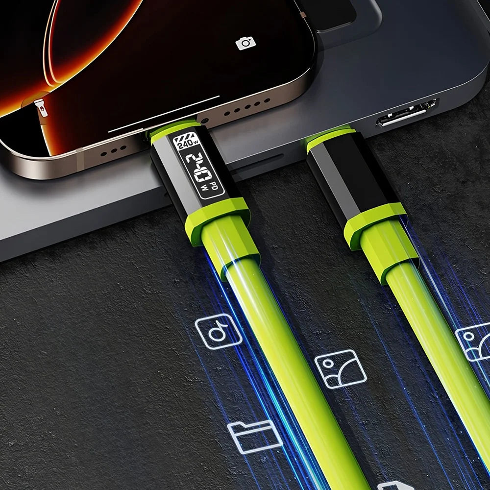 Cable USB-C PD 240W Carga Rápida iPhone 17/16/15 Samsung Xiaomi - Corporación Turística