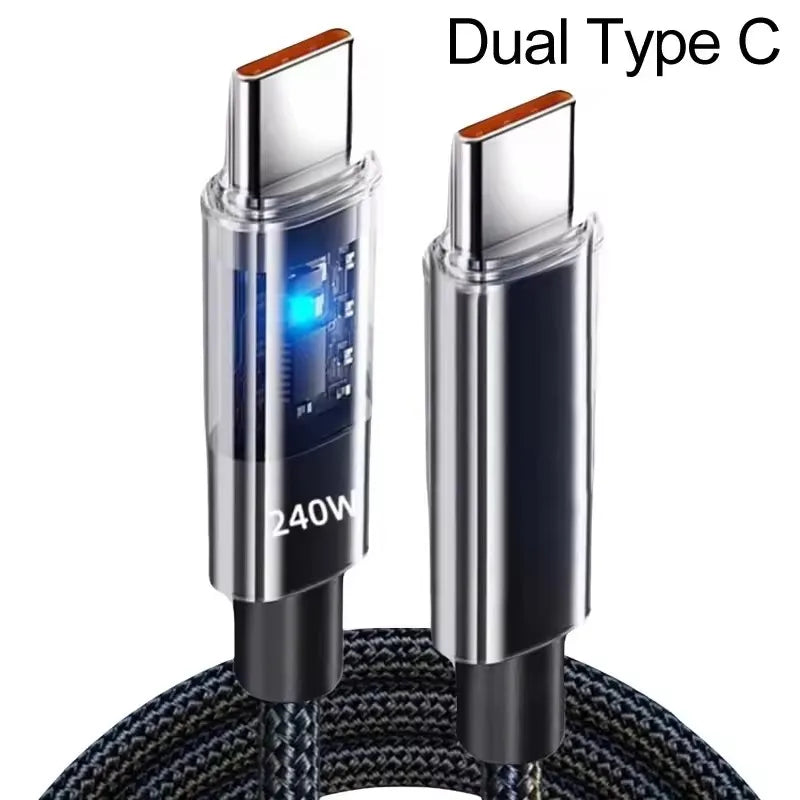 Cable USB-C 240W Digital Carga Rápida | Nylon Trenzado | iPhone/Samsung - Corporación Turística