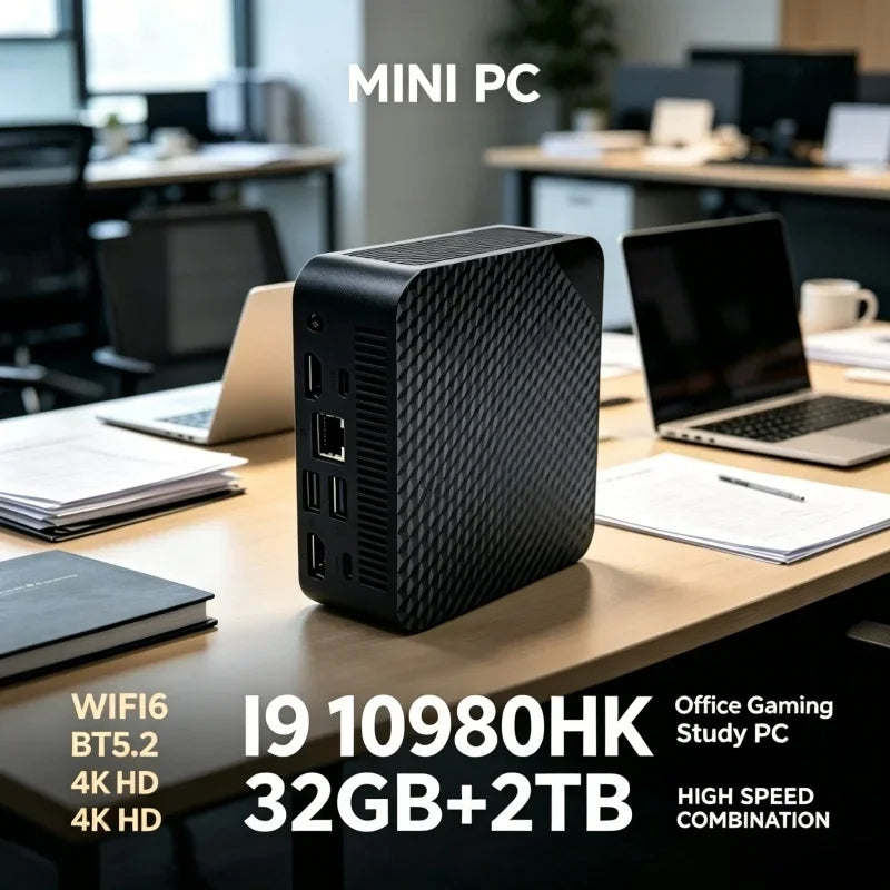 Mini PC Core i9 10980HK 32GB RAM 1TB SSD 4K WiFi6 Gamer Oficina