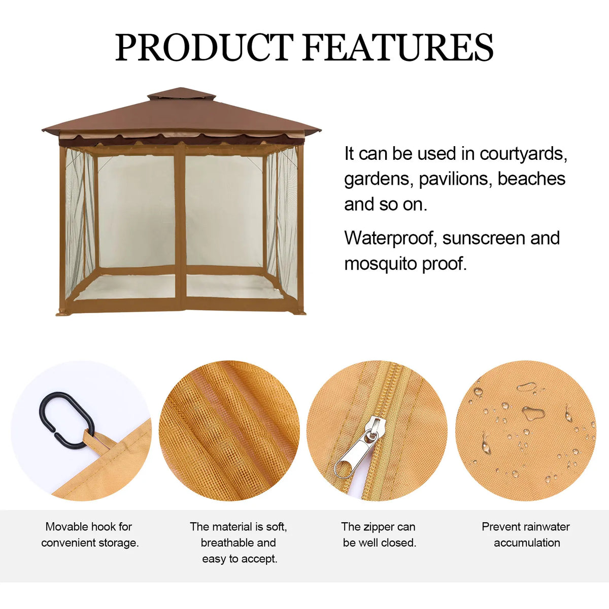 Mosquitera para Jardín 300x300cm - Malla Anti-Insectos Duradera