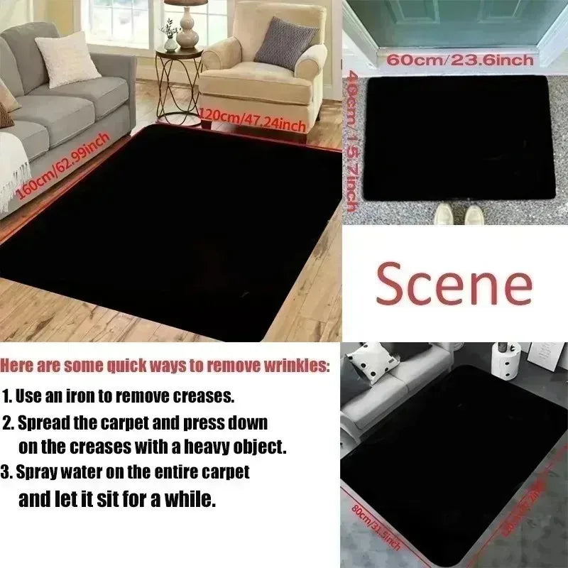 Alfombra 3D Santorini Montaña Nevada: Decoración Moderna para Sala de Estar