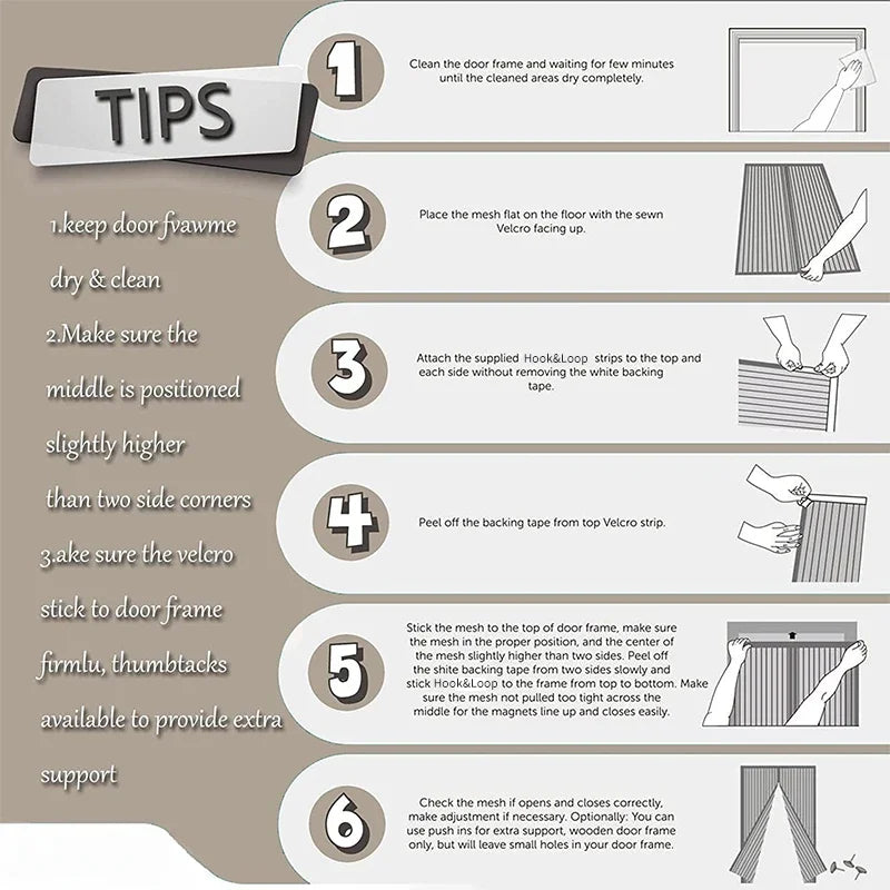Mosquitera Magnética Automática para Puertas y Ventanas