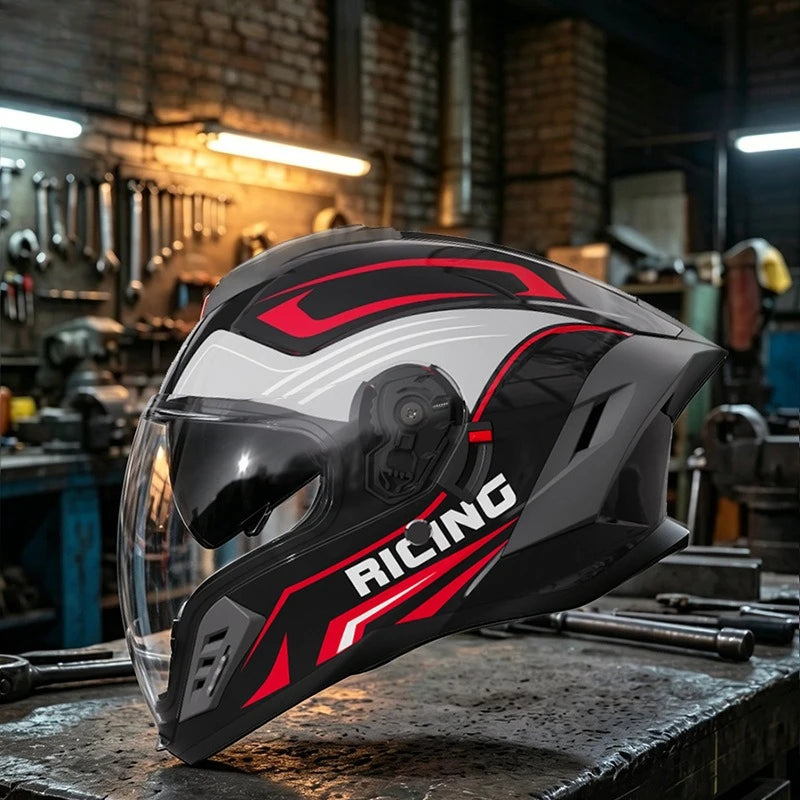 Casco Moto Doble Lente Cara Abierta Unisex 4 Estaciones