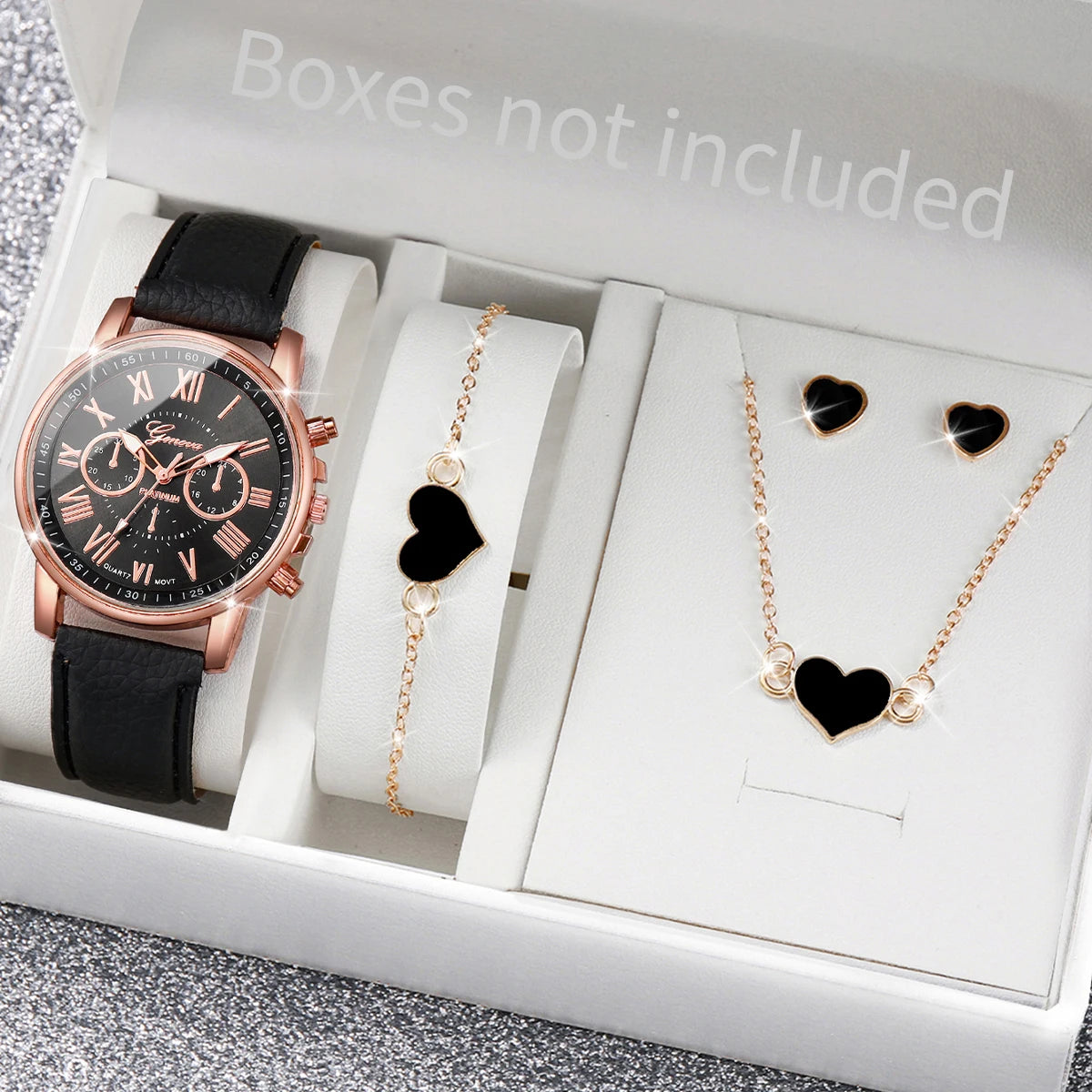 Reloj de Cuarzo Mujer: Pulsera Cuero, Joyería Corazón - Elegancia Diaria - Corporación Turística