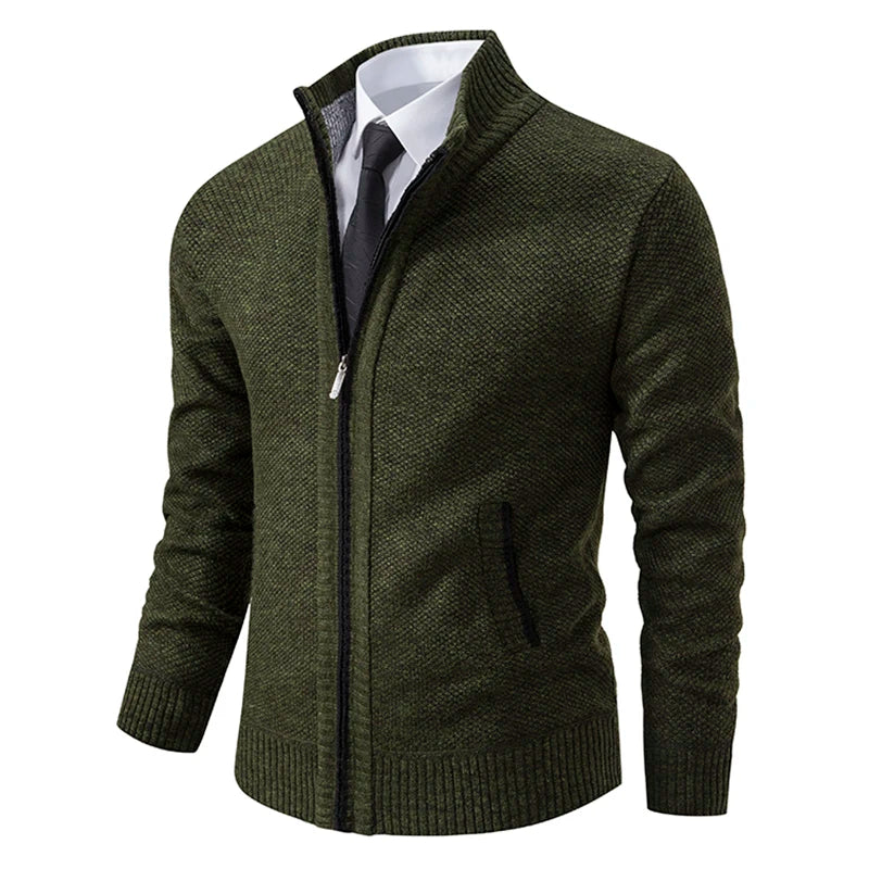 Abrigo Polar Deportivo Hombre Cuello Alto Cálido Cremallera Casual - Corporación Turística