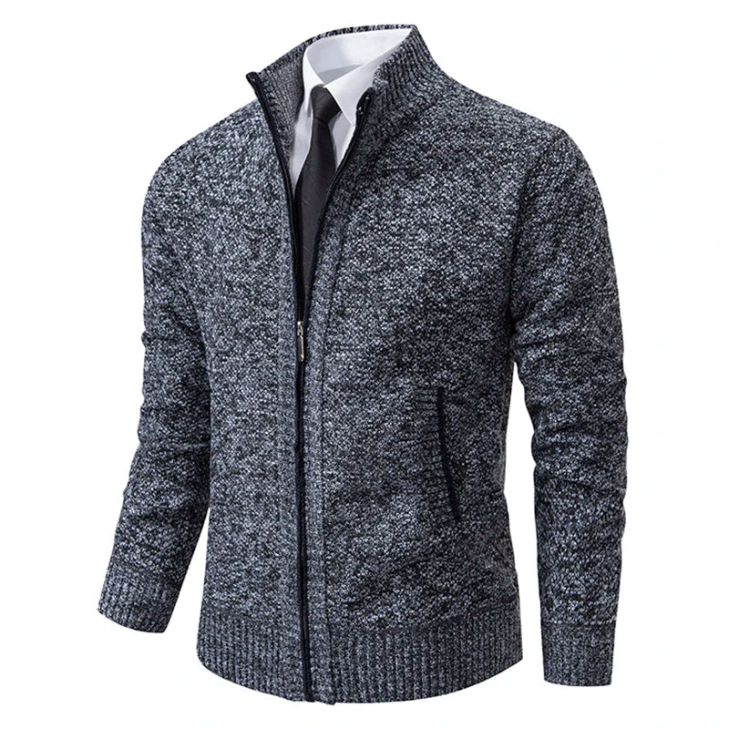 Abrigo Polar Hombre Cuello Alto Cremallera Casual Invierno Cálido - Corporación Turística