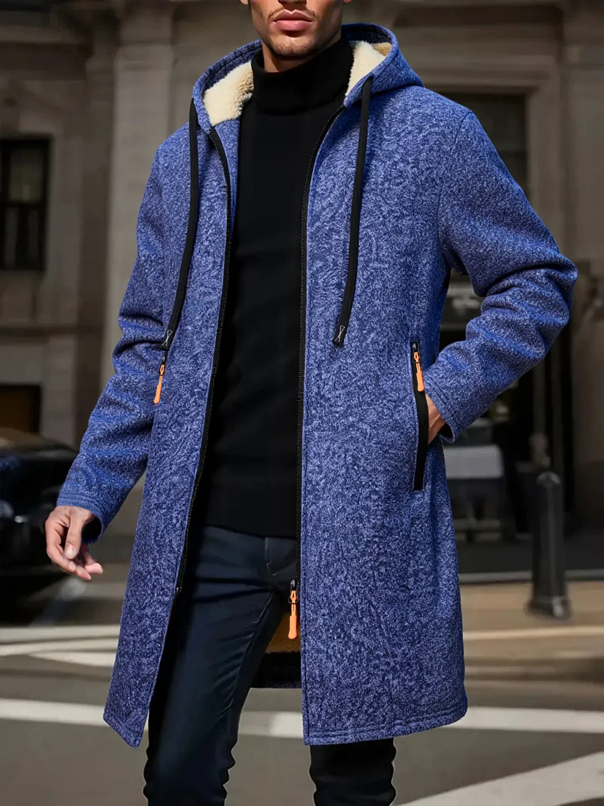 Chaqueta Gruesa Hombre con Capucha y Cremallera - Abrigo Invierno Cálido - Corporación Turística