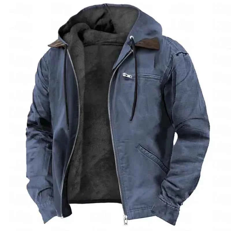 Chaquetas con Capucha Hombre: Abrigo Lana Cálido Cremallera