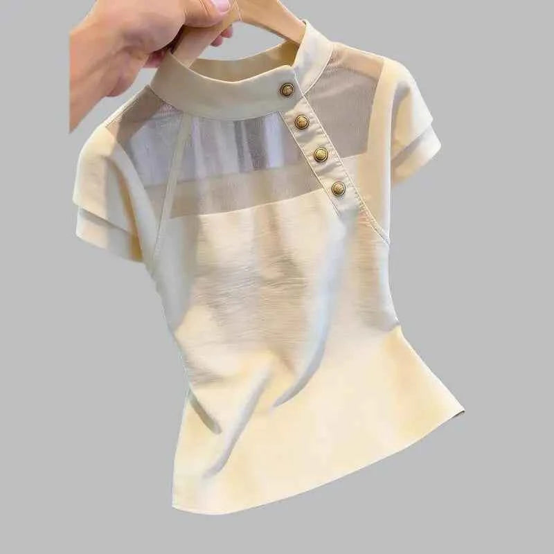 Blusa Francesa Verano 2026: Elegante Patchwork para Mujer