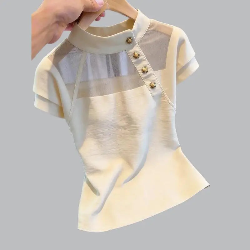 Blusa Francesa Verano 2026: Elegante Patchwork Mujer - Diseño Exclusivo - Corporación Turística