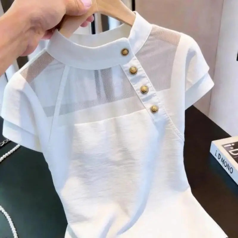 Blusa Francesa Verano 2026: Elegante Patchwork Mujer - Diseño Exclusivo - Corporación Turística