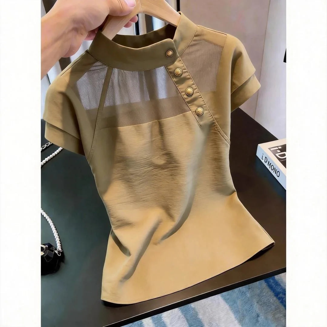 Blusa Francesa Verano 2026: Elegante Patchwork Mujer - Diseño Exclusivo - Corporación Turística