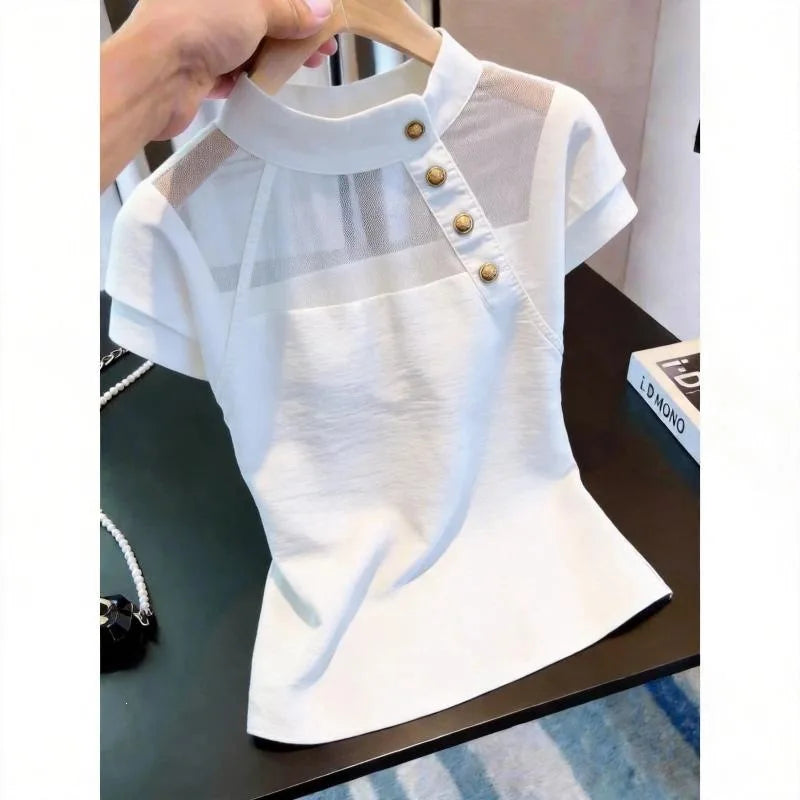 Blusa Francesa Verano 2026: Elegante Patchwork Mujer - Diseño Exclusivo - Corporación Turística