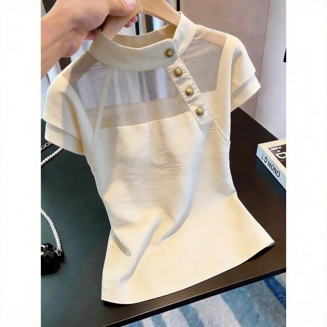 Blusa Francesa Verano 2026: Elegante Patchwork Mujer - Diseño Exclusivo - Corporación Turística