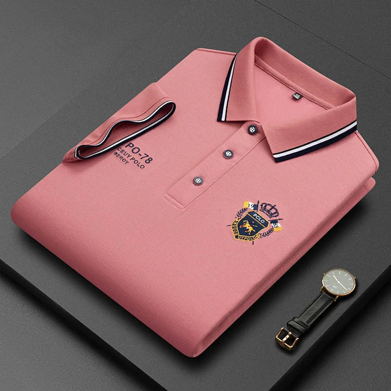 Polo Algodón Bordado Hombre: Estilo Casual Verano Transpirable