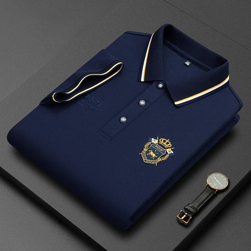 Polo Algodón Bordado Hombre: Estilo Casual Verano Transpirable